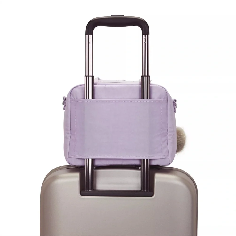 Kipling  Miyo Insulated Water Resistant Lavender Women's Bag with Pom Pom Charm - Picture 10 of 10